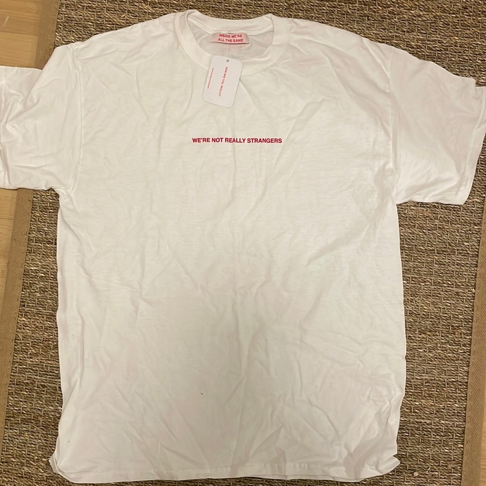 NWT We’re Not Really Strangers white t-shirt